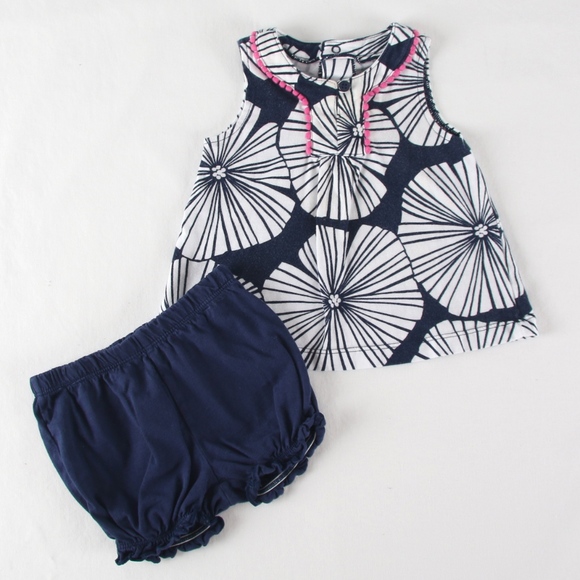 Carter's Other - Carters 9 mo Blue White Summer Tunic Diaper Cover